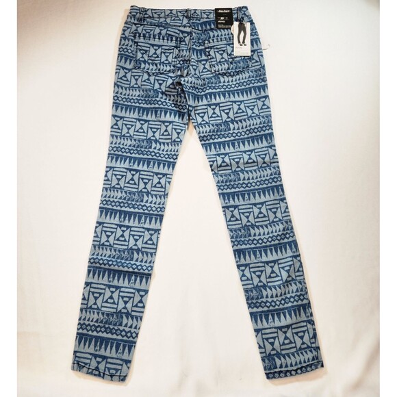 Jay Jays Skinny Jeans Womens Size 10 W30 x L32 Light Dk Blue Geometric Print - Picture 7 of 16
